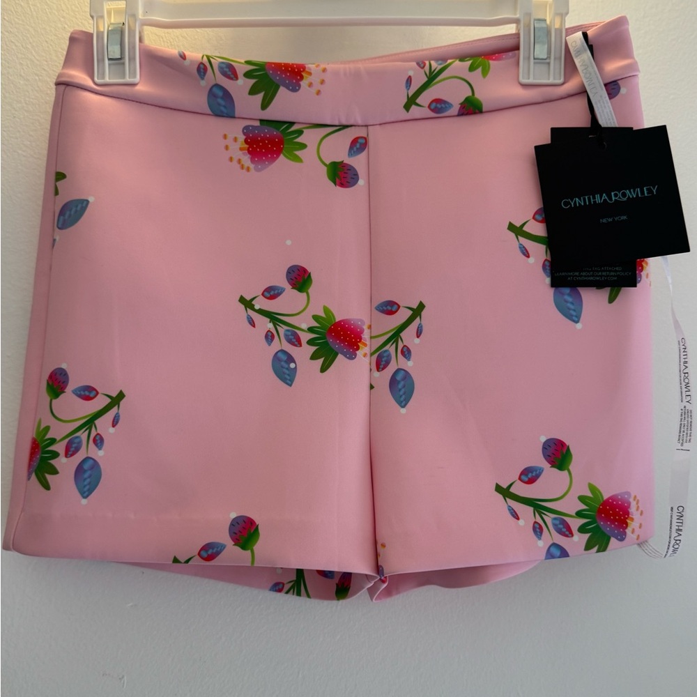 Cynthia Rowley Pink Bonded Strawberry Shorts Size 6 NWT